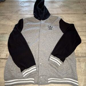 AERO Varsity Letterman Jacket Hoodie Snap Button Logo Athletic Sz 3XL